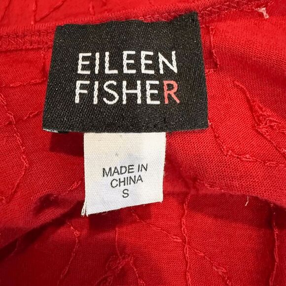 Eileen Fisher Red Embroidered Cotton Long Tunic Tank or Mini Dress Size Small - Picture 4 of 9